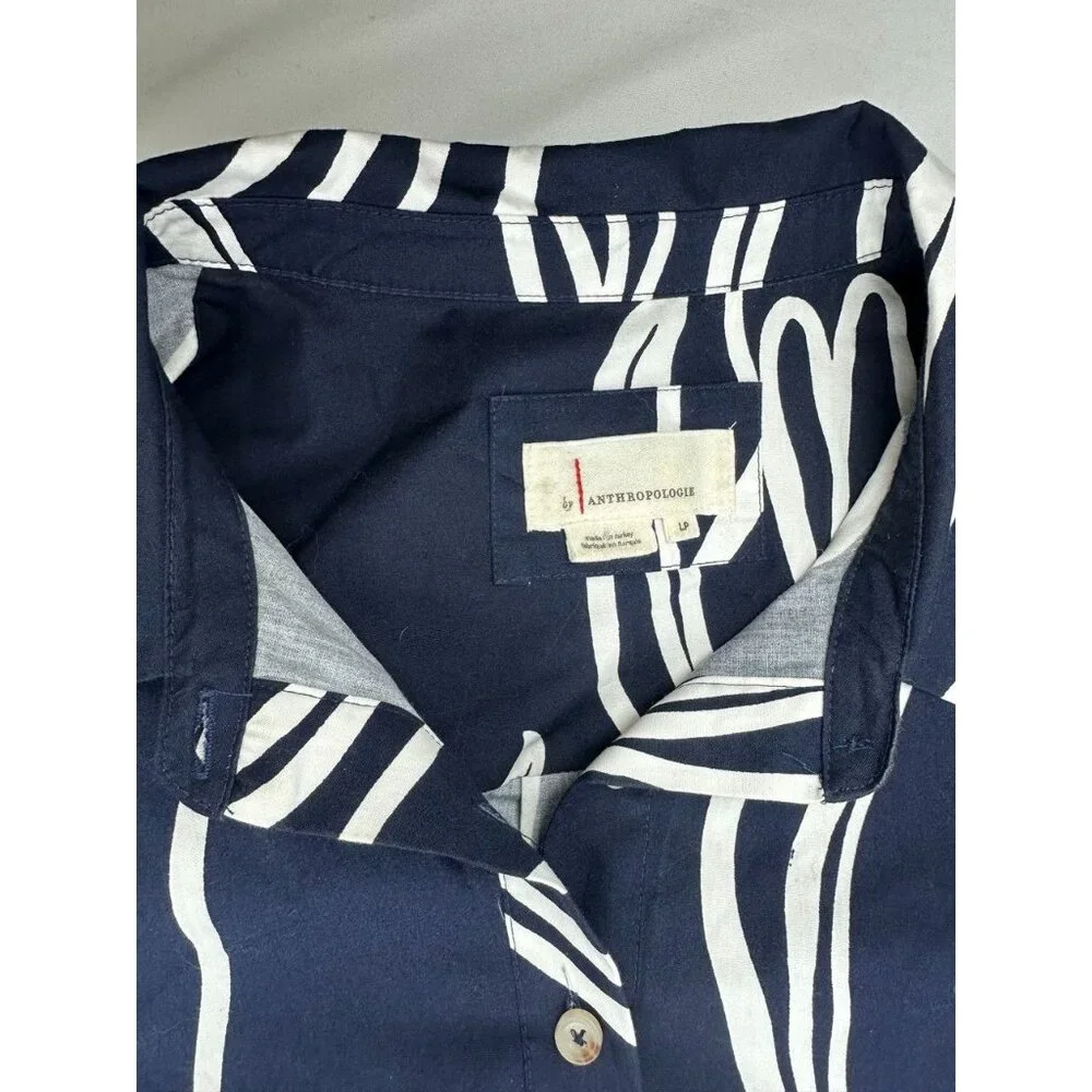 Anthropologie The Pollie Mini Dress Womens Large/P Short Sleeve Swing Tunic Flor - Picture 4 of 7